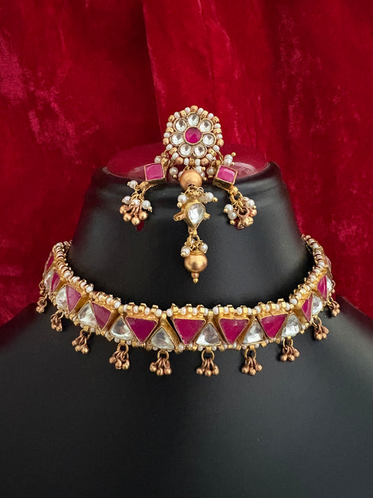 Rani jadau choker set