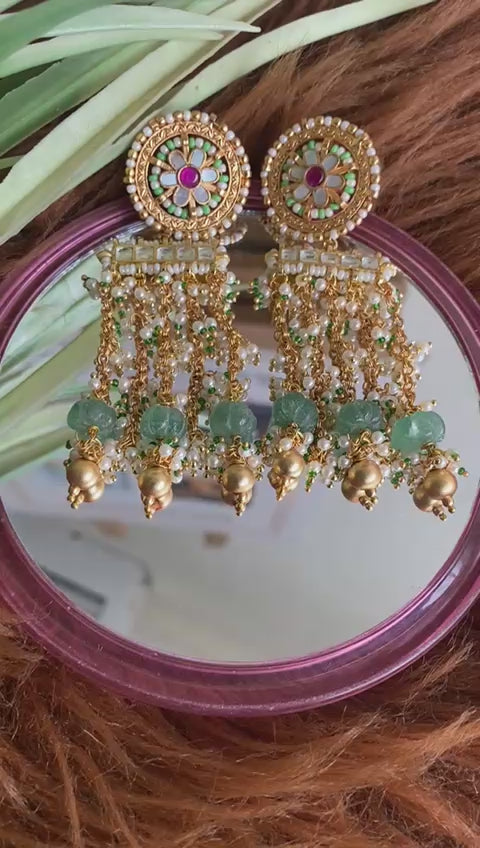 CARVING STONE EARRING